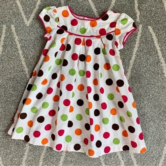 Carter's Other - Carters White Corduroy Dress w/ Pink Green Orange Polka Dots Size 18 months